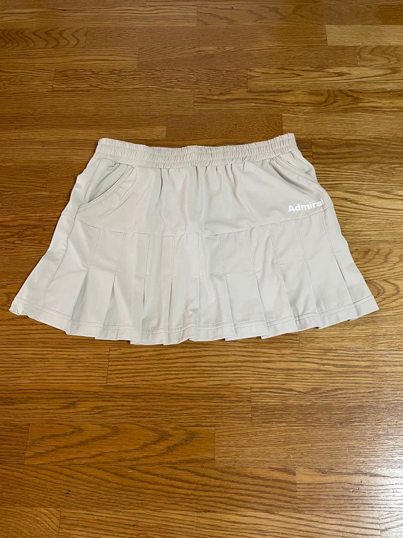 Admiral プリーツスカート M テニススコート ベージュ